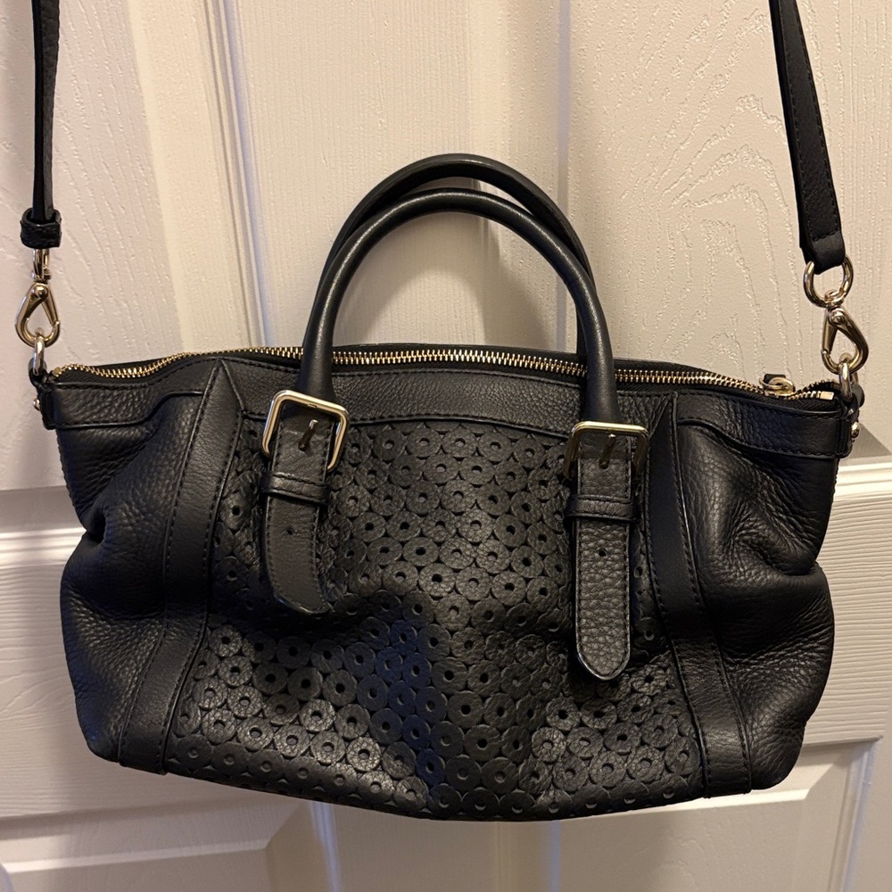 Kate Spade Black Mercer Isle Sloane Leather Satchel Crossbody Bag - Picture 9 of 14